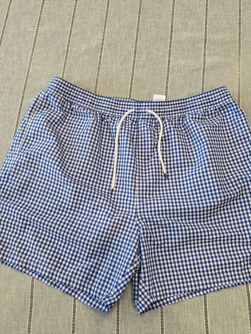 Polo Ralph Lauren Mens Gingham Swim Trunks Blue White 2xB